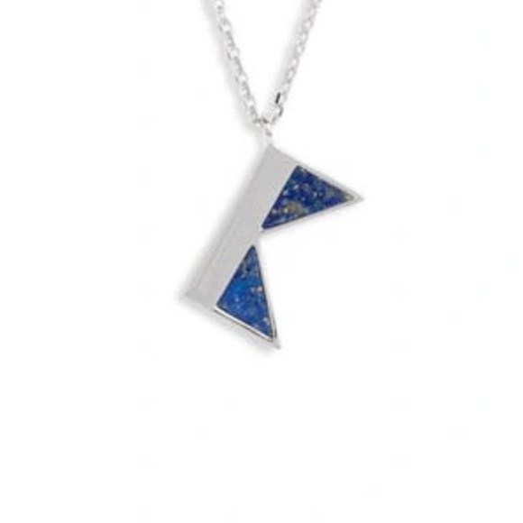 KATE SPADE NEW YORK Necklace Initial pendant "K" Silver-tone Enamel Blue NEW - Picture 5 of 5